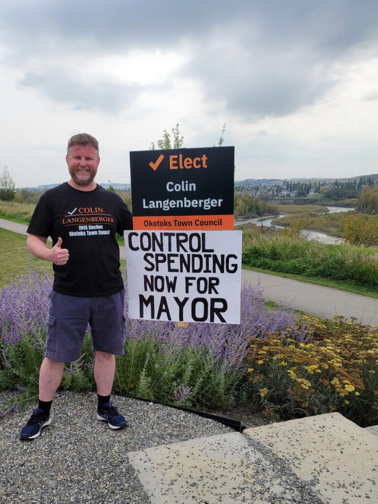 Colin Langenberger in the municipal election in Okotoks, Diamond Valley and Foothills County